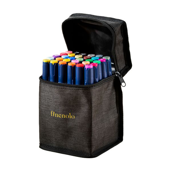 Deli Finenolo Sketch Marker 40 Colours With Carry Bag Alcohol Based Art