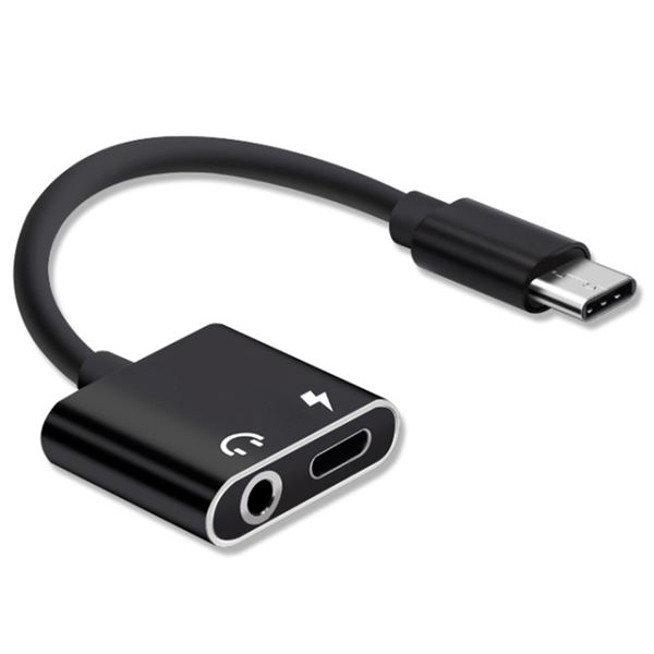 2-in-1 Type-C to 3.5mm Adapter with Charging Compatible with USB-C