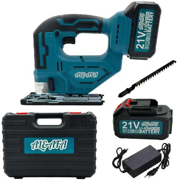 Al&amp;Afa Cordless Handheld JigSaw/Curve Saw With 2 Battery Pack, Case &amp; Blade