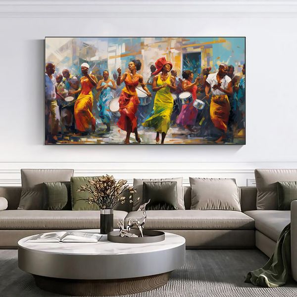 Canvas Wall Decor - Vibrant Township Rythm - 0379