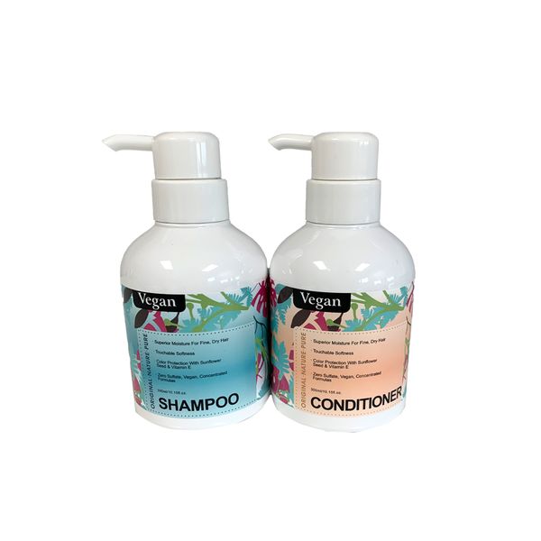 Vegan Shampoo &amp; Conditioner 300ml - For Fine, Dry Hair