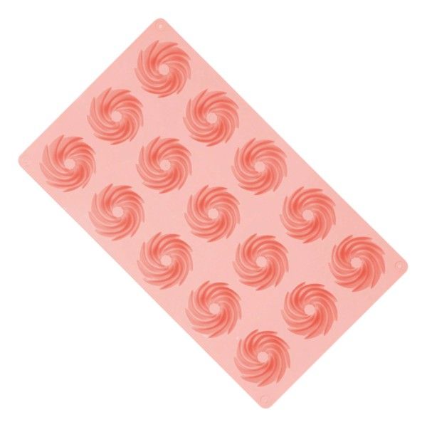 Silicone Spiral Swirl Mold With 15-Cavitys - Peachy Pink