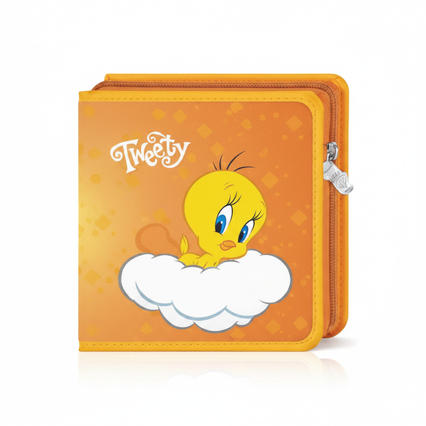 Tweety 40 Disc CD Wallet - Portable Orange Storage Solution