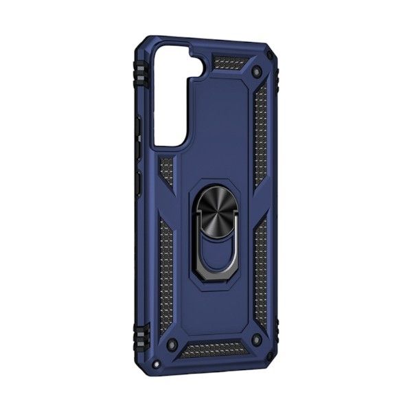 Shockproof Case With 360 Rotatable Ring Holder Compatible with Samsung S22+ -Navy Blue