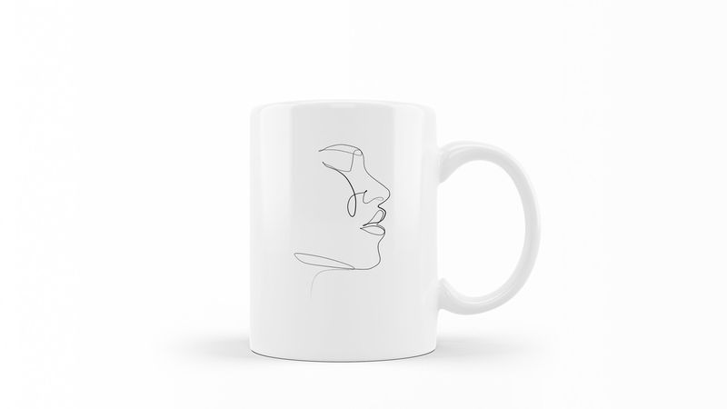 Designer Line Art Coffee Mug - Beauty 30
