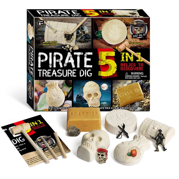 5-in-1 Junior Archaeology Dig Kit - Pirate Treasure