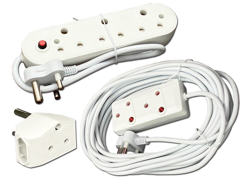 Everlotus Extension Cord 10M Bundle With 3 Way Red Multiplug And 1 Adapter