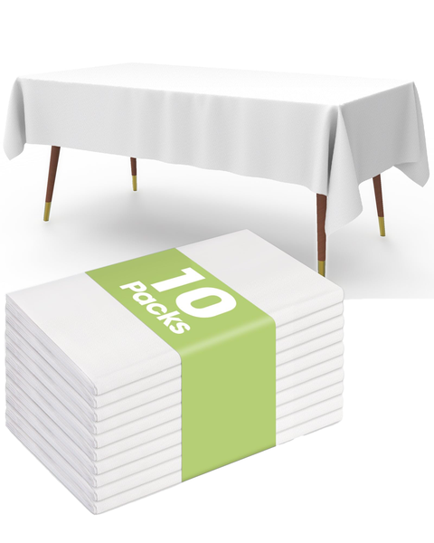 Disposable Table Cloth 10 Pack Wrinkle + Stain Resistant Easy Care