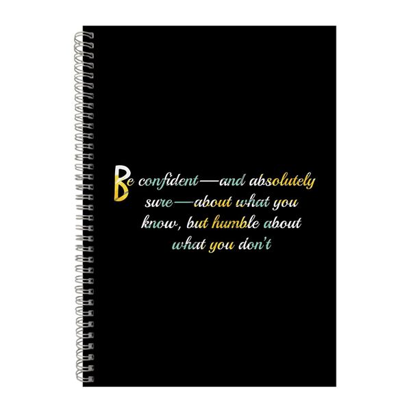 Confident A4 Notebook Spiral Lined Motivational Sayings Graphic Notepad 139