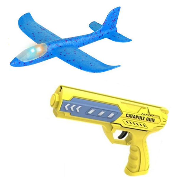 Aircraft Catapult Toy with Foam Flying Gliding Plane - 2 Piece