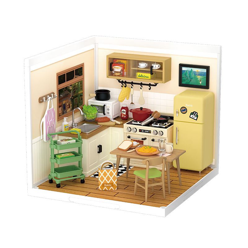 Robotime Happy Meals Kitchen DIY Miniature Dollhouse Kit | Shop Today ...