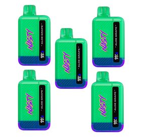 Nasty Disposable Rechargeable Vape 8500puff 50mg - Aloe Grape 5 Pack