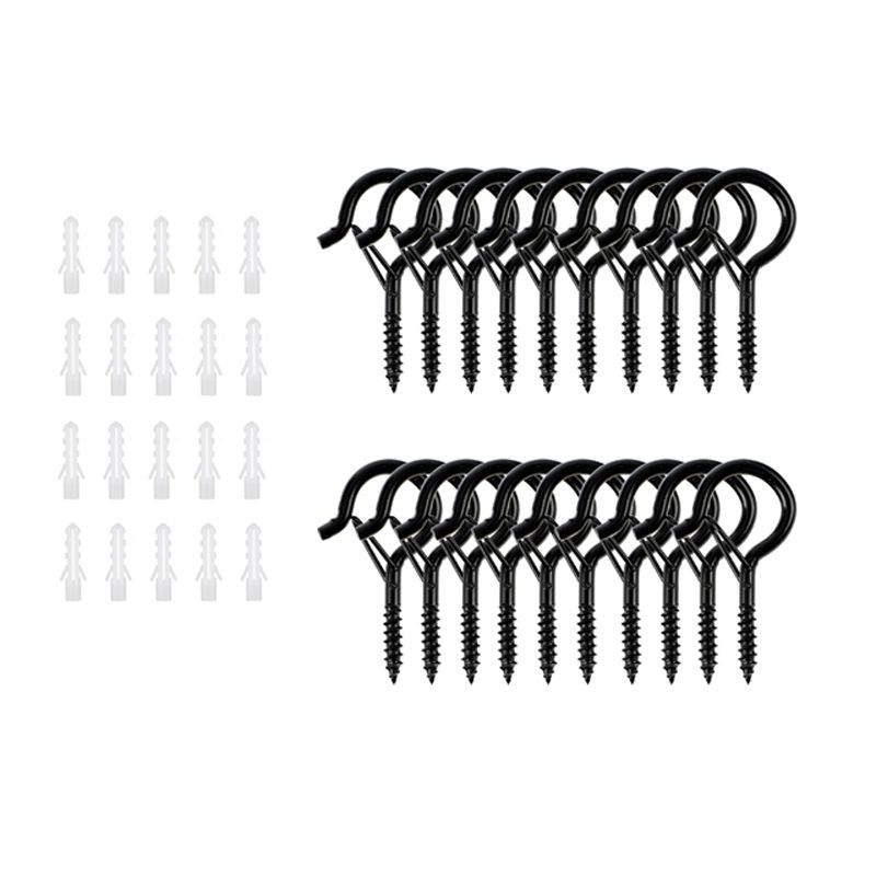 BeneLabel 20pcs Christmas Light Hook Screw-in Hanger For Outdoor Garden Hanging Plant, String Wire, Cups, Kitchen Utensils With Safety Buckle, 4.8cm