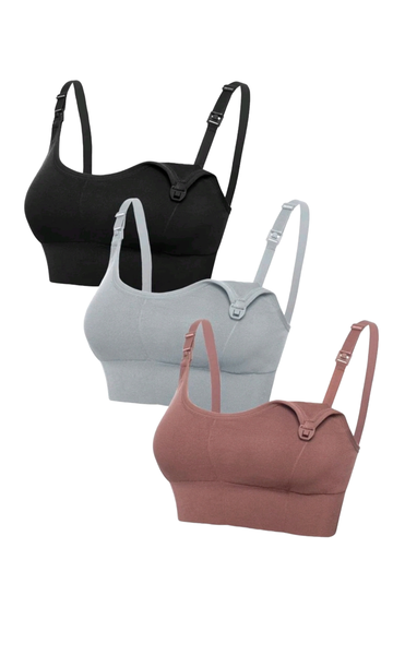 Seamless Maternity Nursing Bras - Set of 3