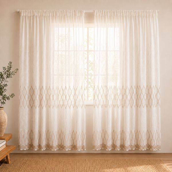 Vizio Home - Aveline Embroidered Sheer Curtain Set - 2 Pack