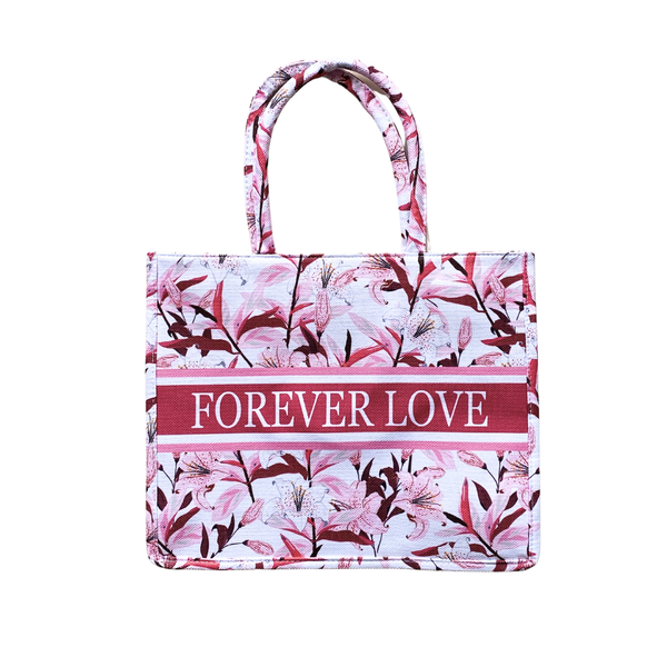 Large Canvas Shopping Tote with Zip Closure