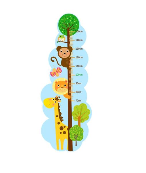 Cute Animals Height Chart Wall Decal / Vinyl Sticker