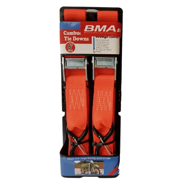 Aftermarket Soft Loop Orange 2 Piece Tie Downs - 35mm