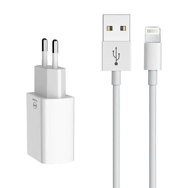 Xipin EU-03T Dual USB Charger With Built In Cable Lightning