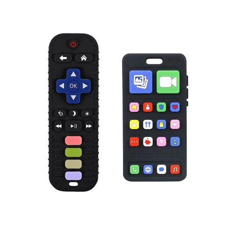 Baby Teether Remote & Phone Toy-Silicone Sensory Toy for Toddlers Image
