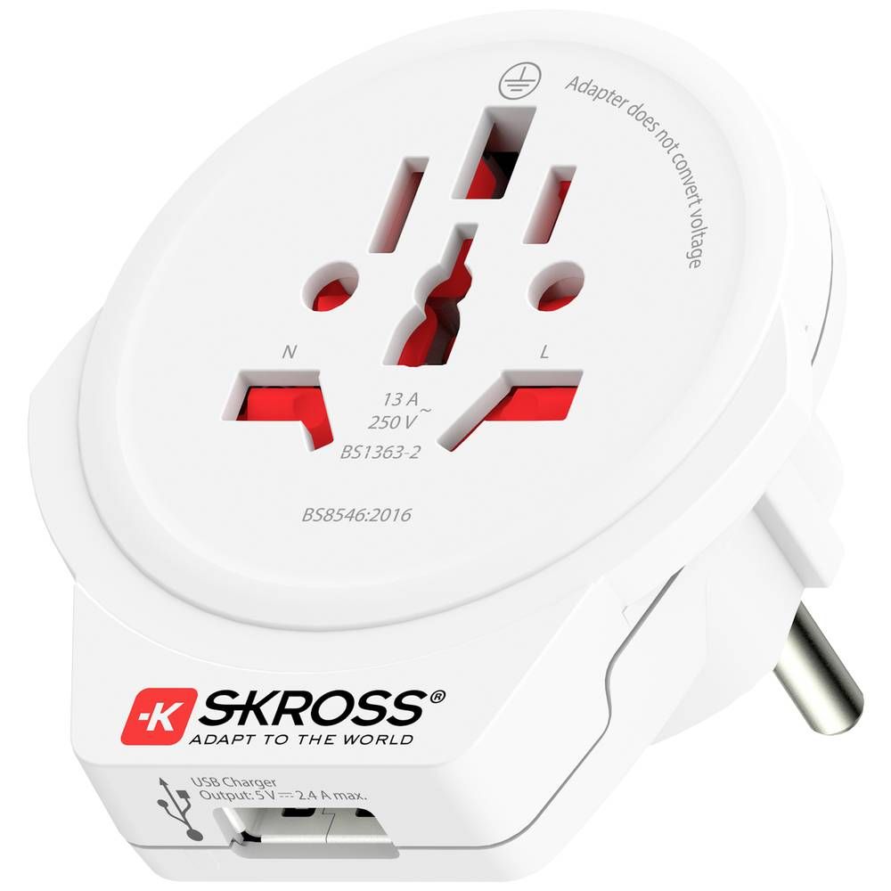 Skross World to Europe USB Travel Adapter