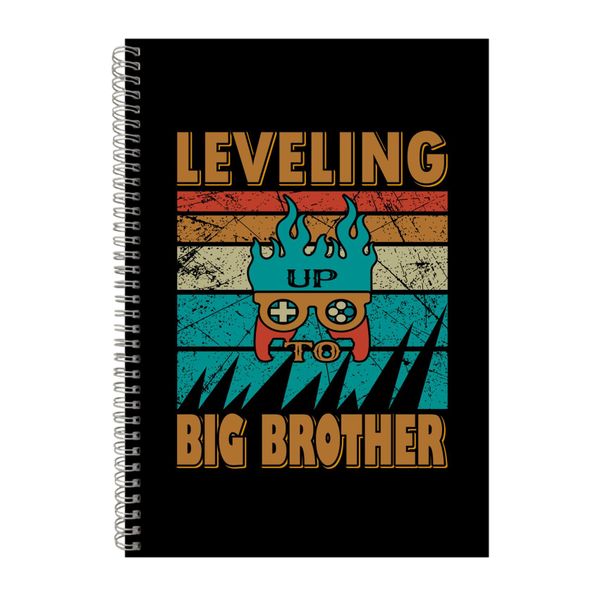 Leveling Up To Bi Brother Notebook Gamer Gift Idea A4 Notepad 140