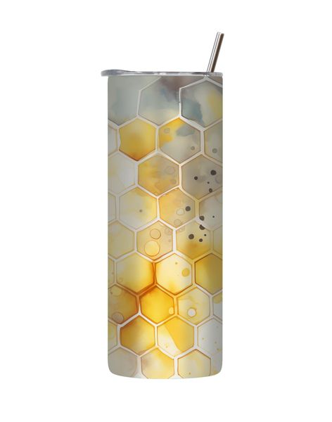 Yellow Hive 20 Oz Tumbler with Lid and Straw Trendy Pattern Graphic Gift227