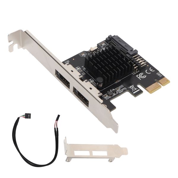PCIe to eSATA Card 2-Port 6Gbps Hot Swap Plug and Play