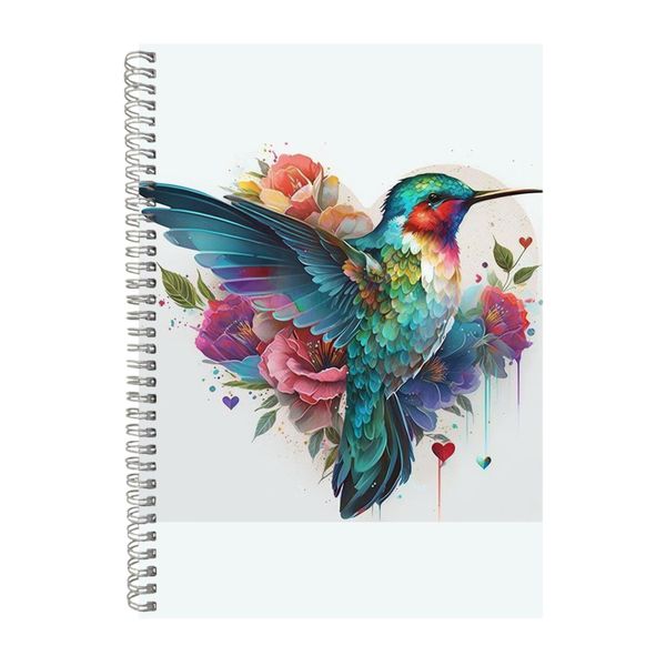 Humming Bird Watercolor Heart Notebook Animal Gift Idea Notepad Pad 117