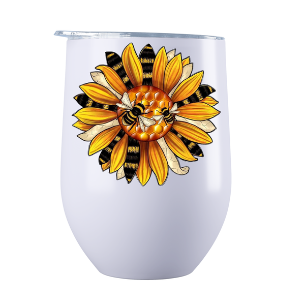 Bee on flower - Stainless Steel Double Wall Coffee Or Wine Tumbler