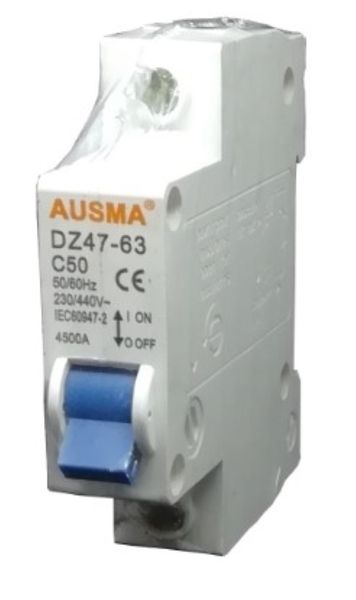 3 x Ausma Din Circuit Breaker 1p 50A
