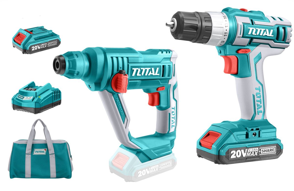 Total Tools 20V Lithium-Ion Cordless 2Pieces Combo Kit