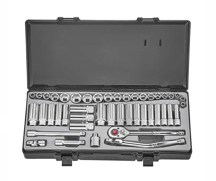 Force - 3/8" Dr 45 Piece Socket Set 8-22mm 3/8"-13/16"Std/Deep