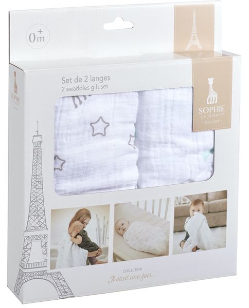 Sophie la girafe Set of 2 large swaddles