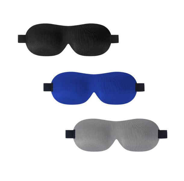 Sleep Mask 3DEye Mask Zero Eye Pressure Adjustable Night Blindfold - 3 Pack