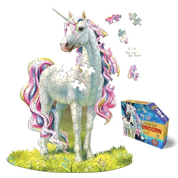 I Am Lil' Unicorn Animal Shaped Jigsaw Puzzle by Madd Capp - 100 Pieces