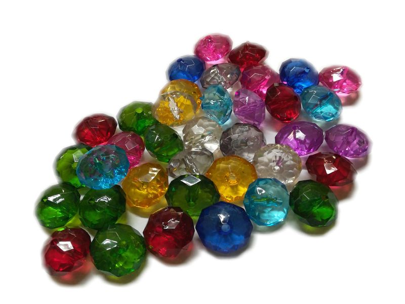 BEAD COOL -Rondelle Shape - Mix colour - 130pcs (12by16 with 2mm hole)
