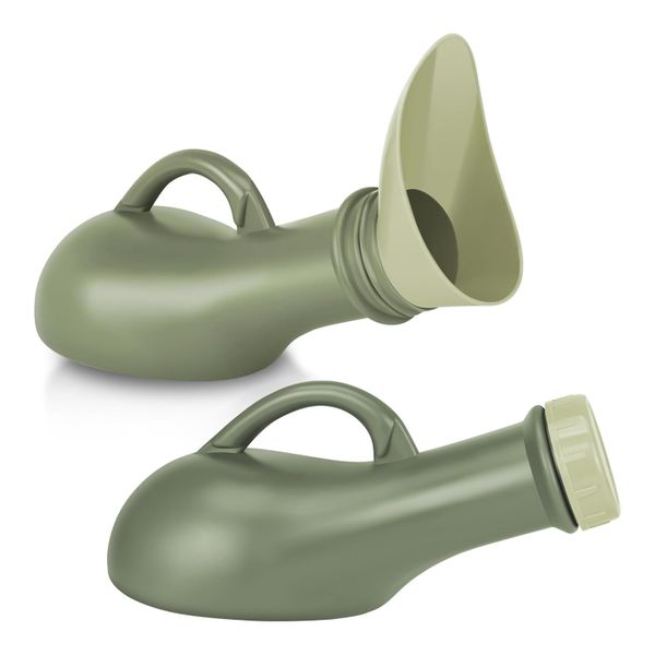 Portable Female Male Urinal 2 Pack,1000ML Spill Proof Pee Funnel for Travel