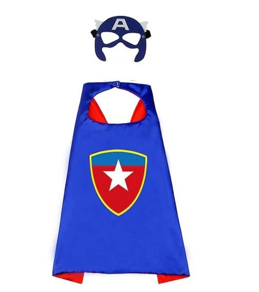 Reversible Superhero Captain America Cape &amp; Eye Mask Set
