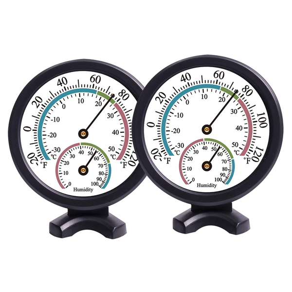 2 Pcs Mini Indoor Thermometer Hygrometer for Wall Compatible with None