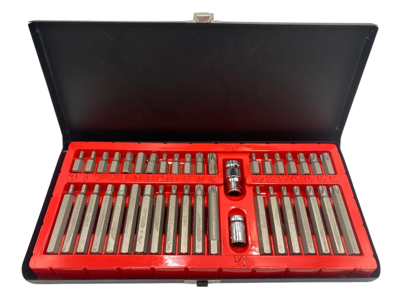 40 Piece 3/8'' And 1/4'' Torx Hex Star Spline Socket Set Tool -L3-28