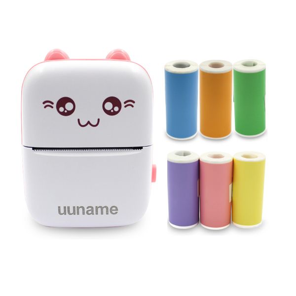 Uuname Portable Mini Pocket PhotoThermal Printer &amp; 6 Colorful Sticker Paper