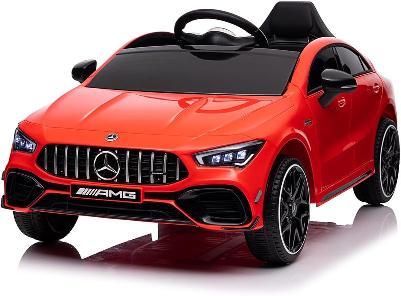 Ride-On Sports Car for Kids with Remote Control, Music &amp; LED Lights (12V)