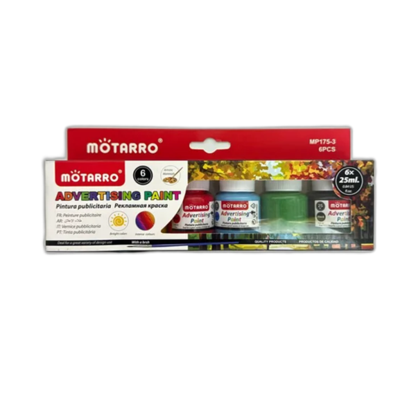 MOTARRO 7pcs Gouache Paint Set Matte Non-reflective Paint Finish with Brush