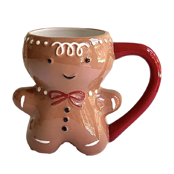 Ceramic Christmas Themed Gingerbread Man Mug - 350ml