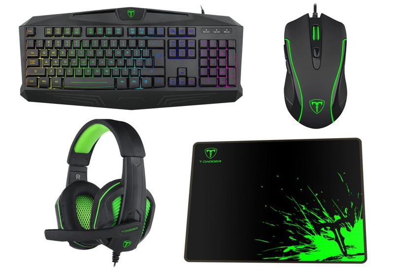 T-Dagger Legion 4in1 Headset, Mouse, Mousepad, Keyboard Combo