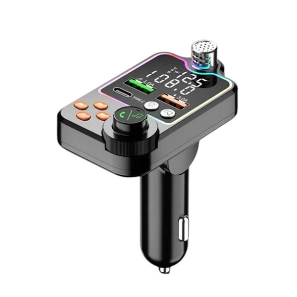 Wireless FM Transmitter Dual Display PD Type-C Fast Charging