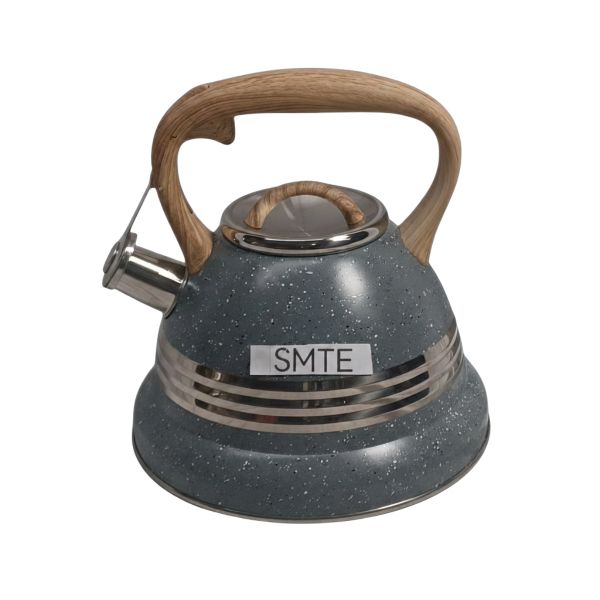 SMTE Whistling Kettle 3L Stainless Steel Stovetop Tea Kettle- Grey