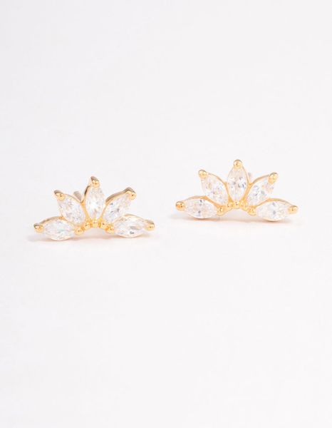 Gold Plated Sterling Silver Cubic Zirconia Fan S image