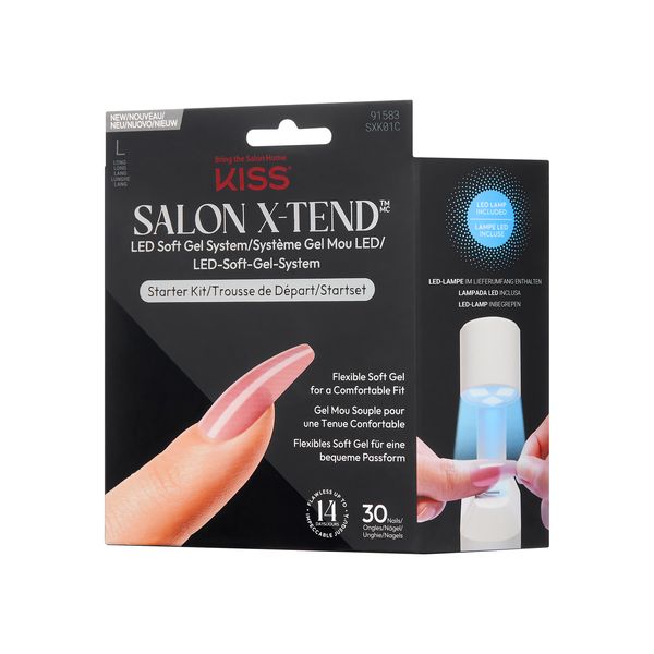 KISS Salon X-tend Press-On Tone Nails Soft Gel Adhesive with LED Lamp